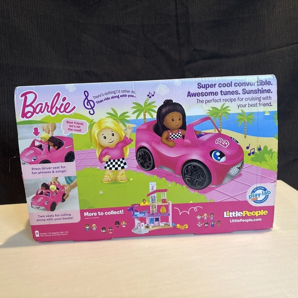 Little People Barbie Convertible Pink Car Toy Set New